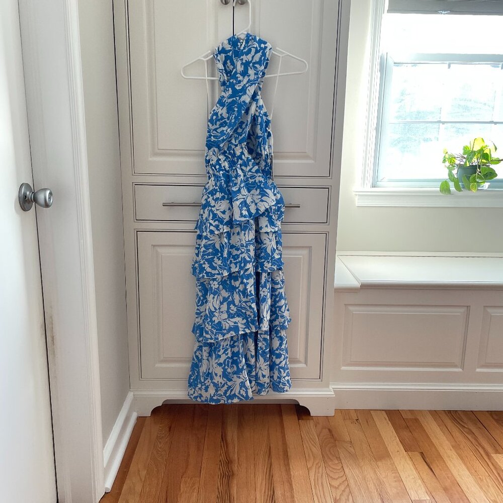 Tuckernuck, Hyacinth House, halter dress, small, blue & white